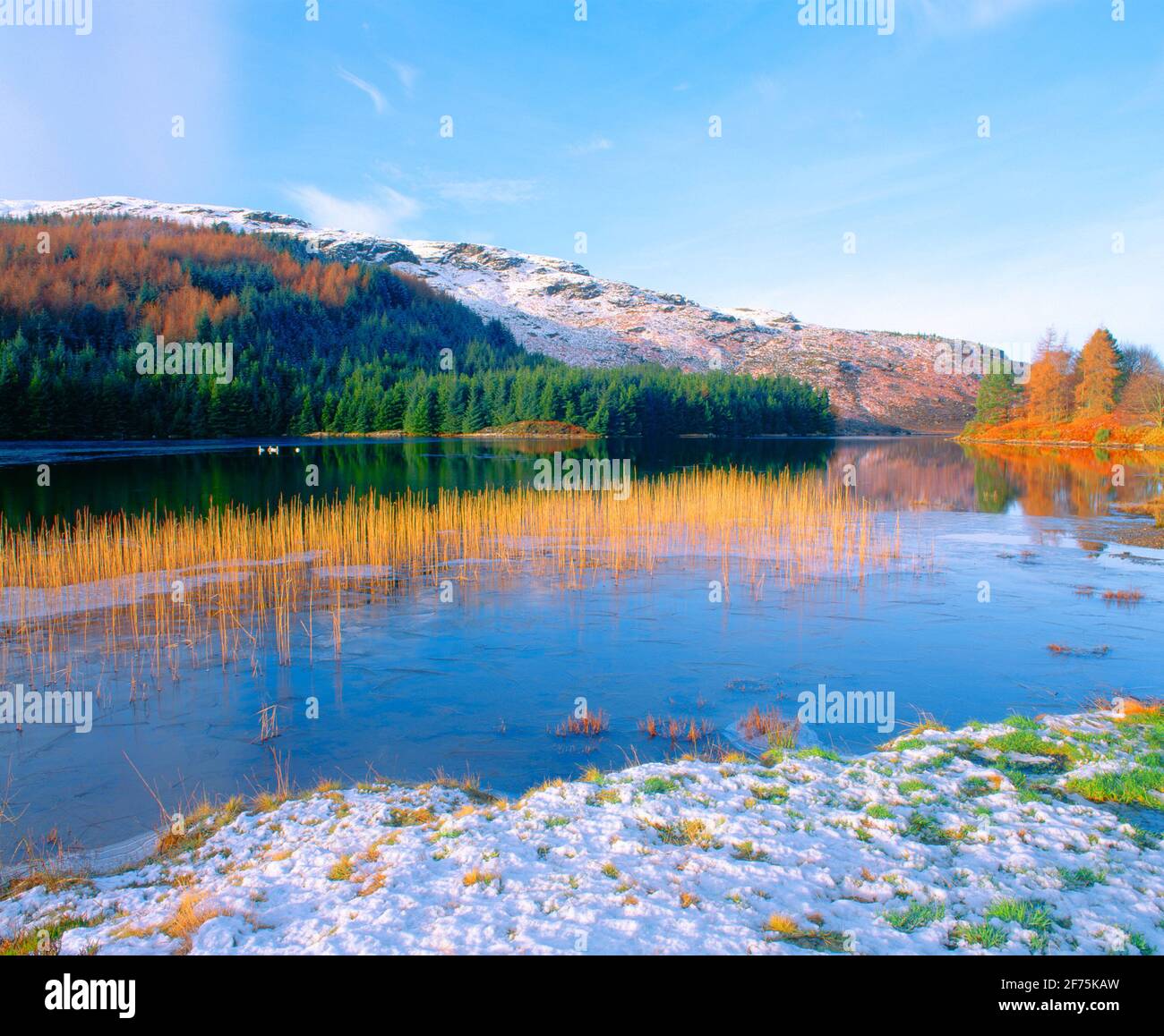 Royaume-Uni, Écosse, région centrale, Glen Ogle, Frozen loch, Banque D'Images