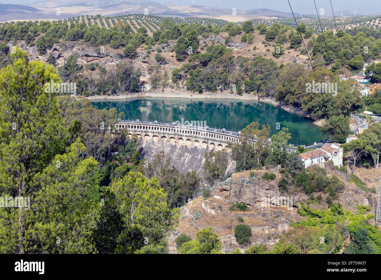 Le barrage du réservoir de Conde de Guadalhorce, province de Malaga, Andalousie, Espagne. Banque D'Images