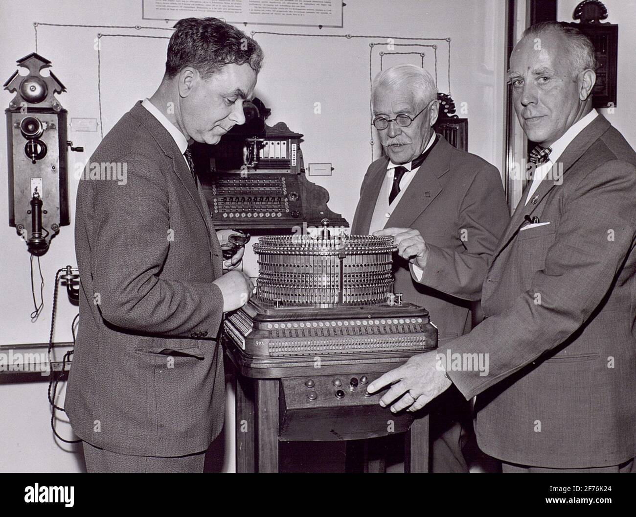 25ème anniversaire du Telemuseum 1962. Broberg, Weman, Björkman. Banque D'Images