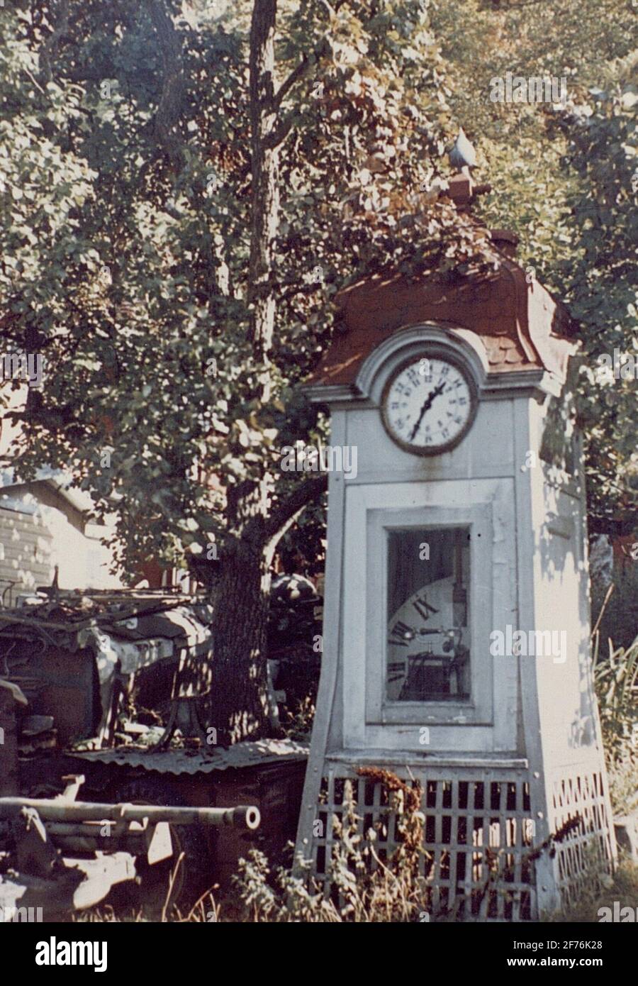 Kiosque téléphonique. Photographié à Gränna en 1964. Banque D'Images