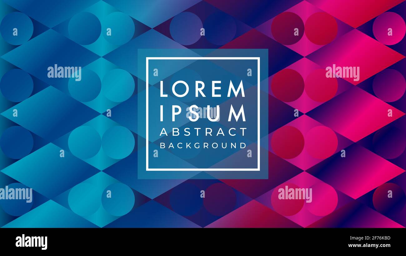 Illustration vectorielle du motif de forme de losange et d'ellipse répété. Dégradé de couleurs multicolore et éclatant. Modèle de conception d'arrière-plan géométrique abstrait. Illustration de Vecteur