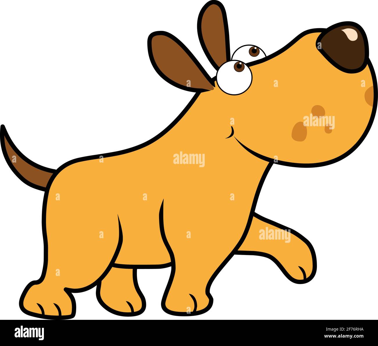 Dessin animé dessin vectoriel de chien isolé sur fond blanc Illustration de Vecteur