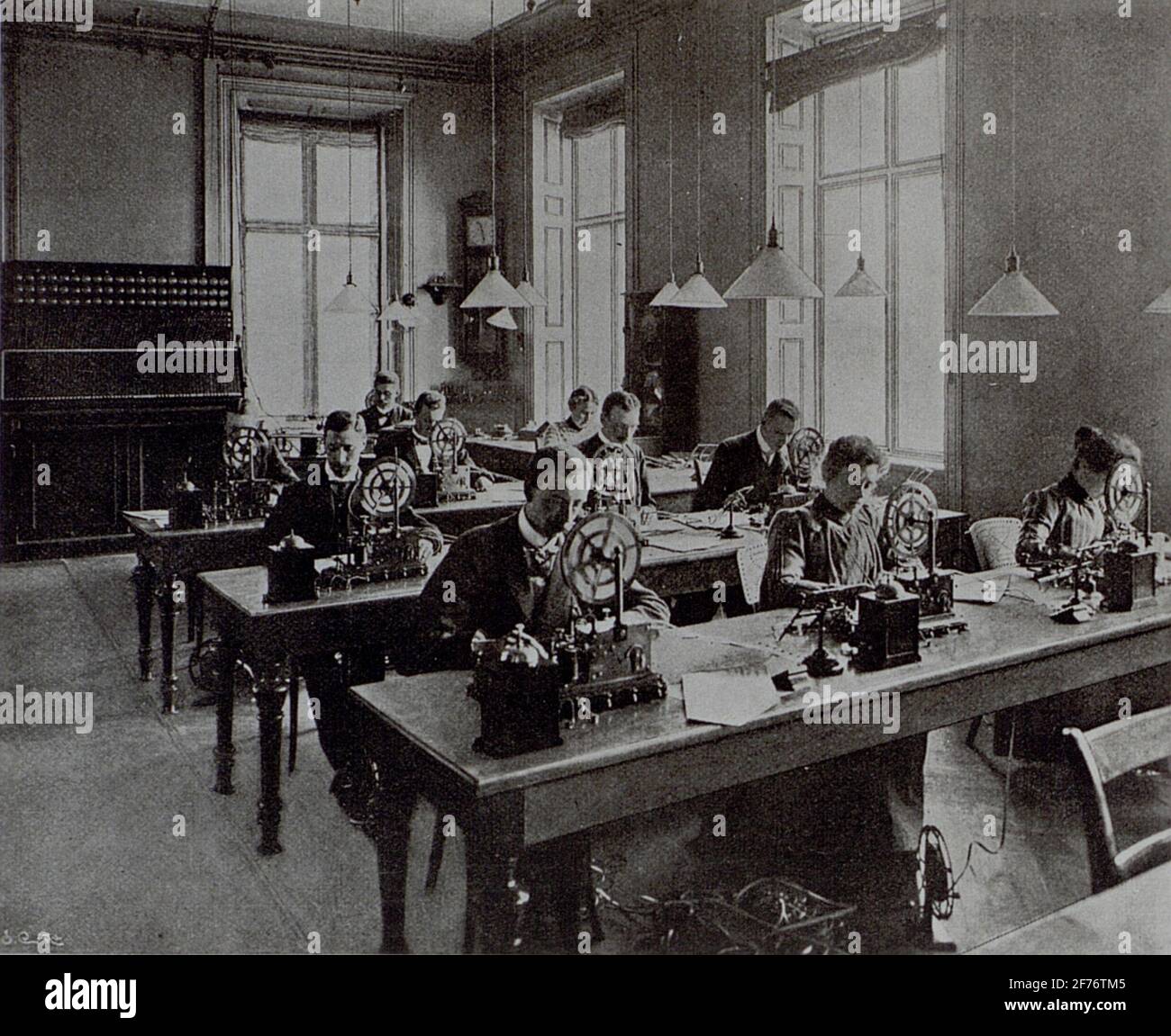 Stockholm. Intérieur de la station de télévision centrale de Stockholm vers le début du siècle 1900. Banque D'Images
