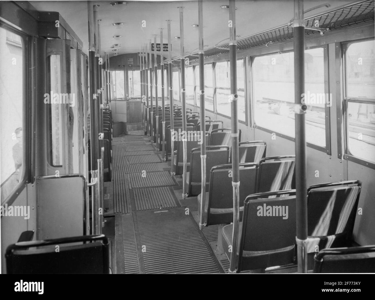Intérieur du tramway du centre-ville. Banque D'Images