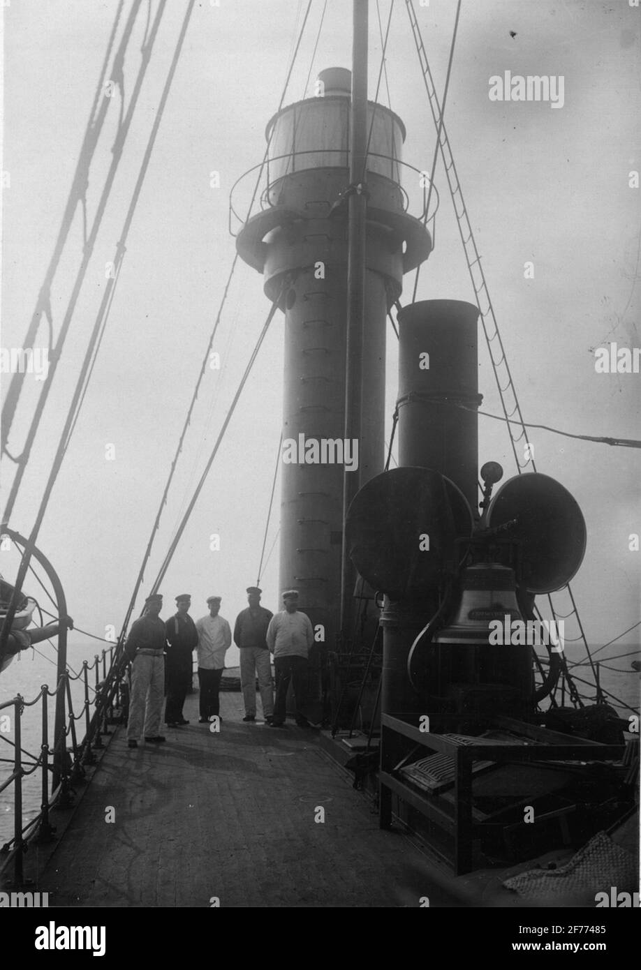 Les quatre bateaux 'Pigbådarne' dans l'archipel de Bohuslän. Le nouveau navire en 1924. Banque D'Images