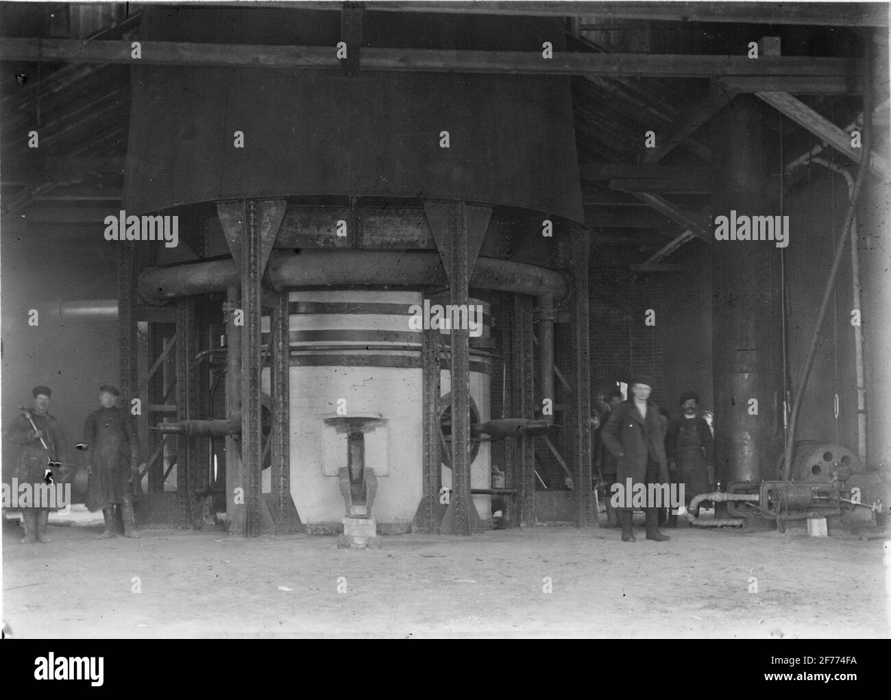 Haut fourneau Dodino. Intérieur avec place. Type suédois avec 4 moules. Banque D'Images