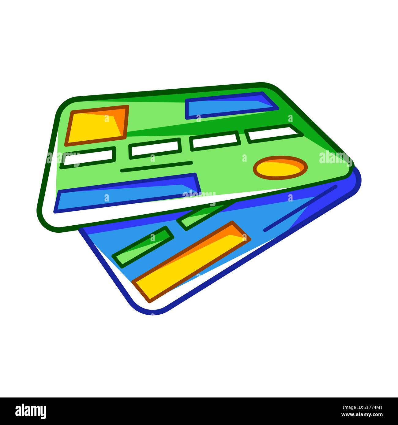 Illustration de cartes de crédit ou de débit. Icône Banque et finance. Illustration de Vecteur