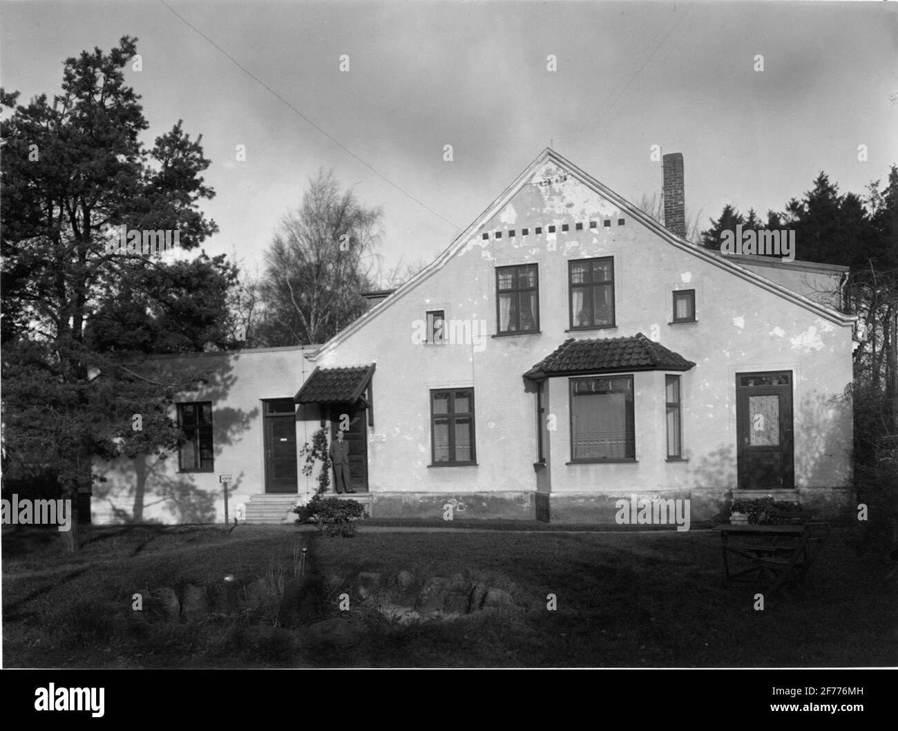 Usine de produits métalliques de W. Segerström. La société a été fondée en 1900 et a été détenue jusqu'en 1928 par le fabricant W. Segerström. En 1912, l'usine a été transférée à Ängelholm. En 1929, l'usine a été reprise par l'ingénieur Gunnar Larsson. La façade pour le printemps sud en 1938. Dans l'usine, des pompes en métal et celluloïd, des réflexions, des porte-pompes, des soupapes pour les velocipeds et des réflecteurs pour les véhicules de chevaux et les voitures, ainsi que des soupapes d'air frais pour les bâtiments. Banque D'Images