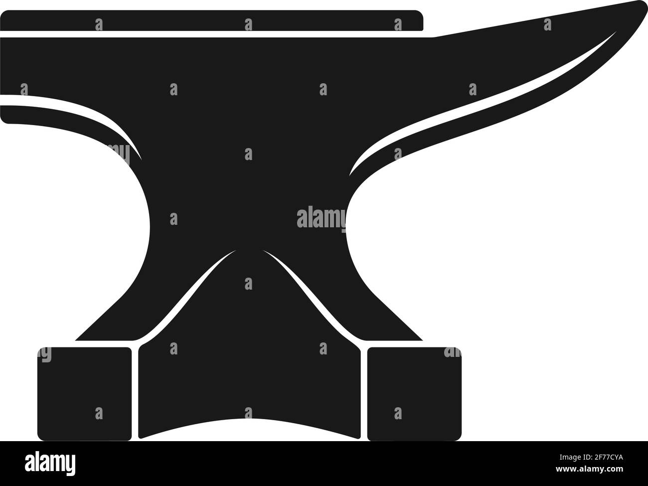 Enclume de fer forgeron pour la forge de métal dans la silhouette vectorielle Illustration de Vecteur