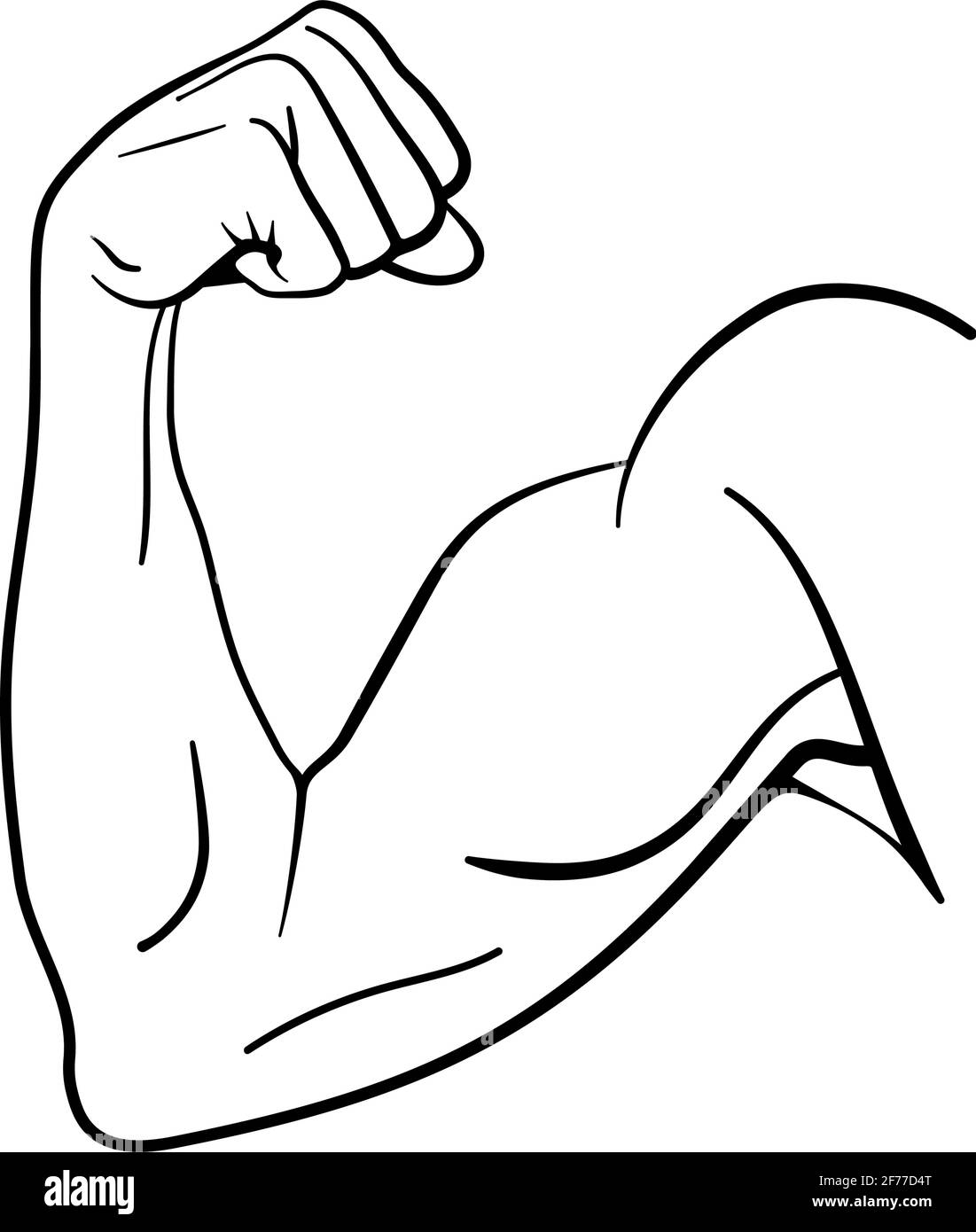 Muscle biceps puissant pour la force et le concept de forme physique dans icône vecteur Illustration de Vecteur