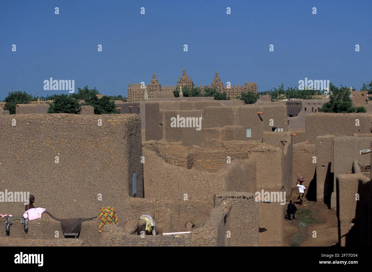 Maisons en briques de terre à Djenné, Mali Banque D'Images