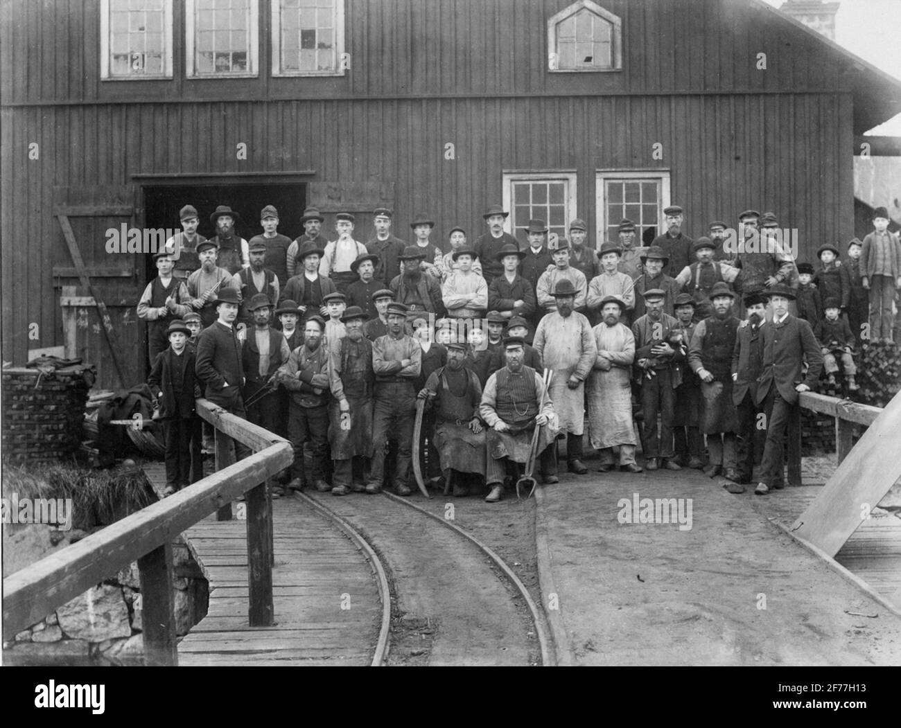 Moulin de Liljendals, Värmland, vers 1890. Banque D'Images