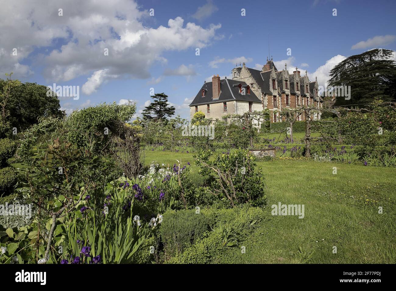 France, Indre et Loire, vallée de la Loire classée au patrimoine mondial de l'UNESCO, Vernou-sur-Brenne, château de Jallanges Banque D'Images