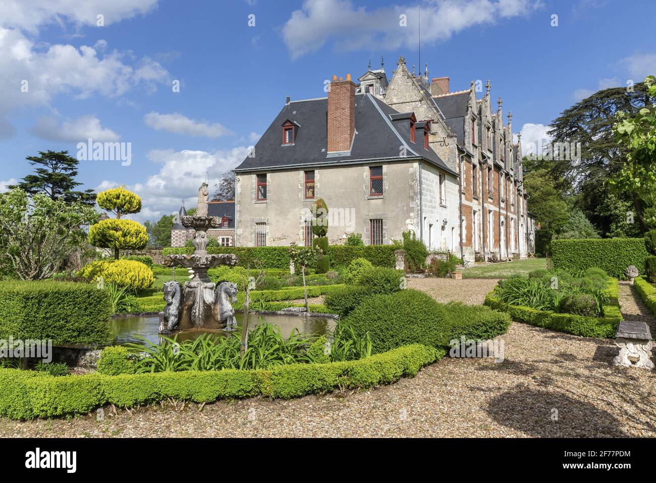 France, Indre et Loire, vallée de la Loire classée au patrimoine mondial de l'UNESCO, Vernou-sur-Brenne, château de Jallanges Banque D'Images