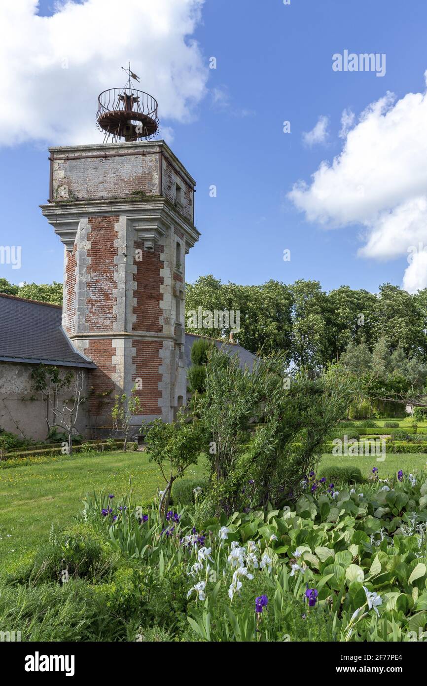 France, Indre et Loire, vallée de la Loire classée au patrimoine mondial de l'UNESCO, Vernou-sur-Brenne, château de Jallanges Banque D'Images