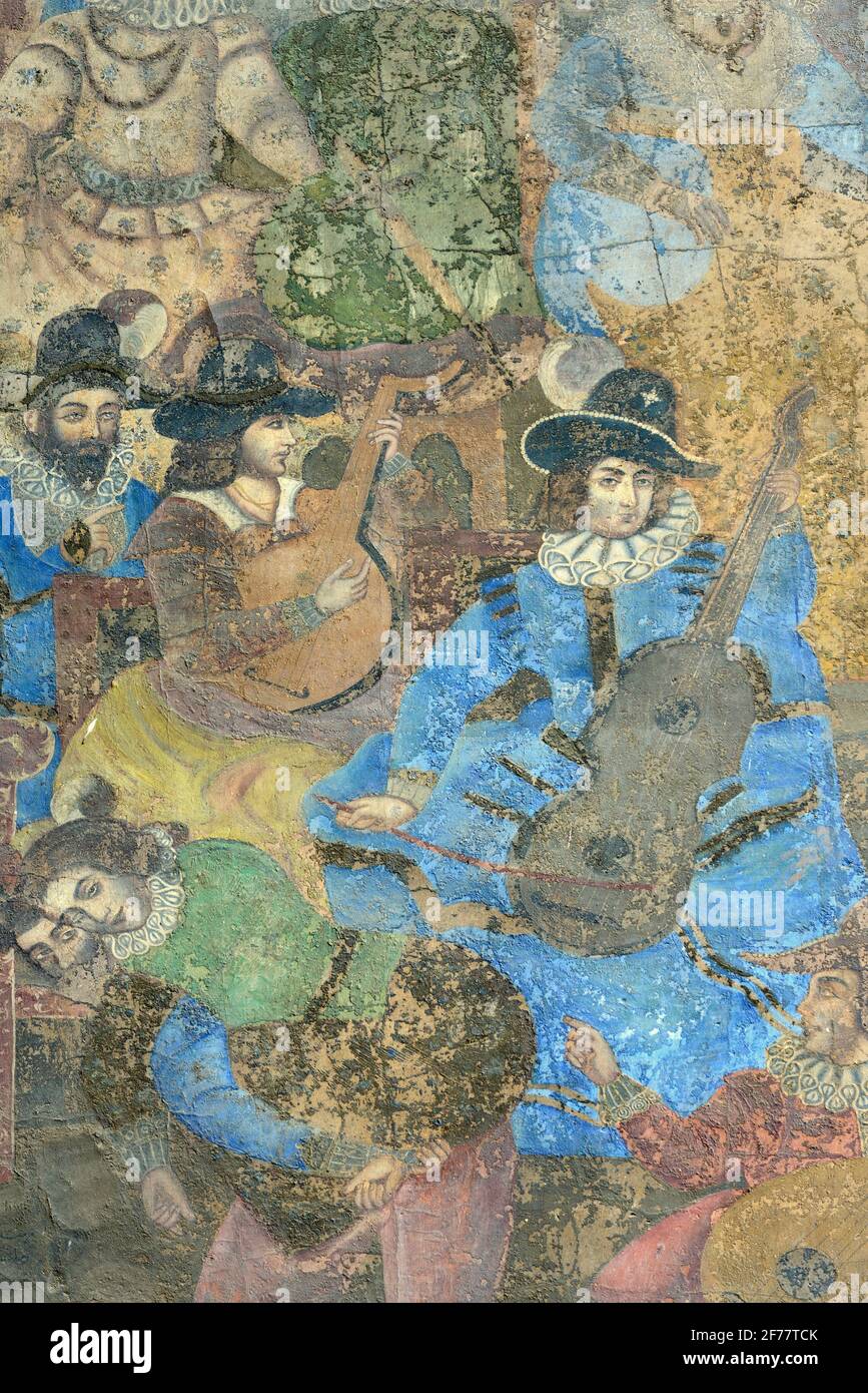 Iran, Isfahan, classé au patrimoine mondial de l'UNESCO, le baazar, la porte de Qeysarie, musiciens occidentaux Banque D'Images