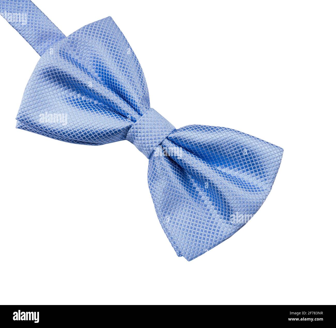 Noeud papillon bleu isolé sur fond blanc. Accessoire pour hommes pour la cérémonie de mariage Banque D'Images