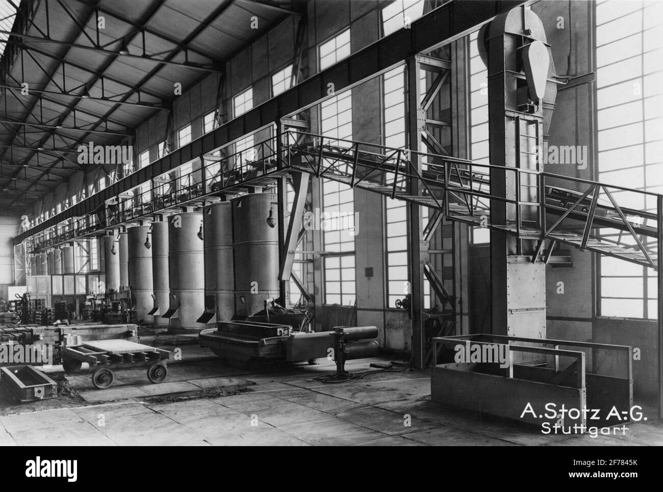 Gjutgsands transporter, convoyeur de coulée de sable. Vendeur solitaire: Maskin AB Karlebo, Stockholm. Banque D'Images