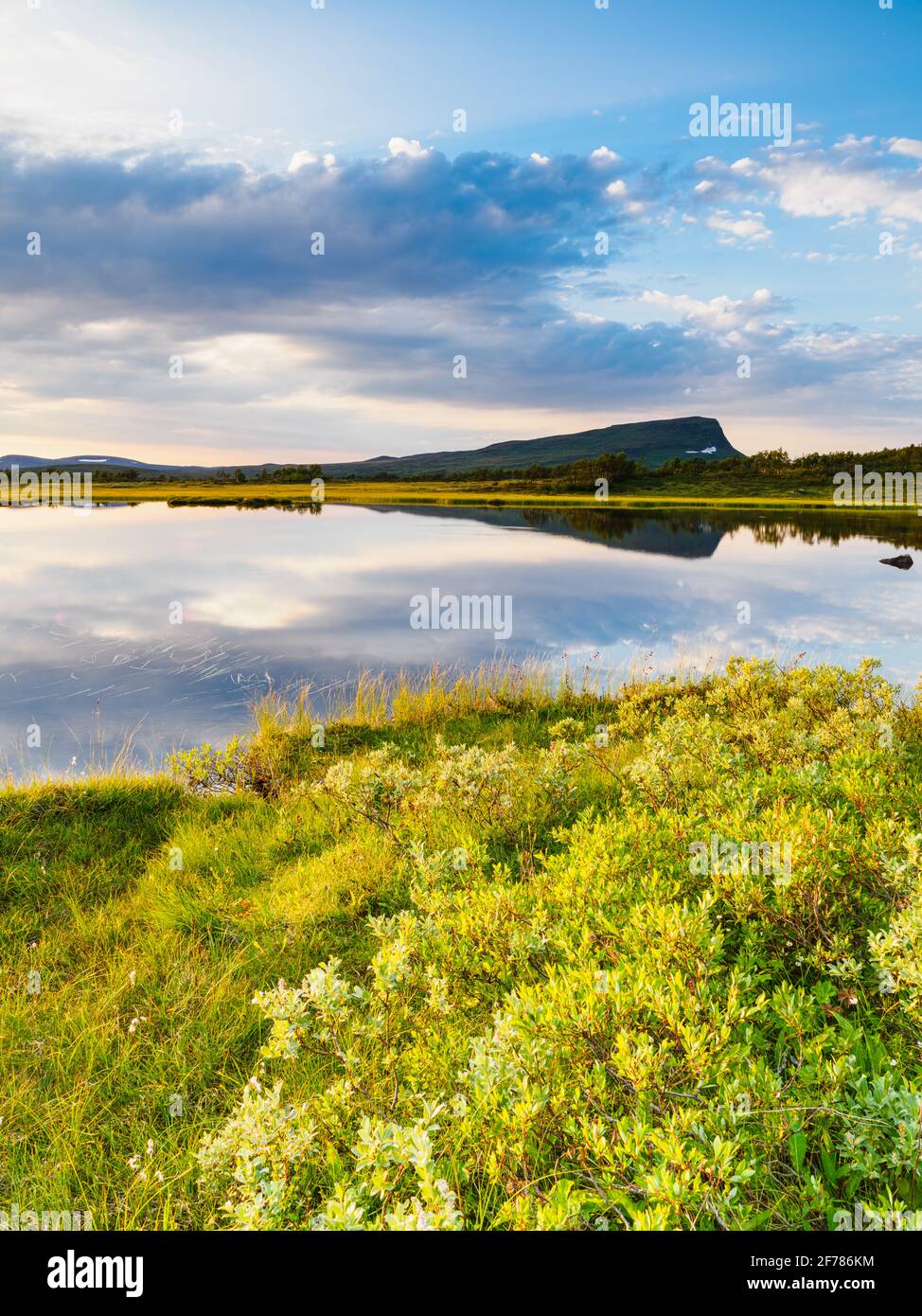 Lac en face des montagnes Banque D'Images