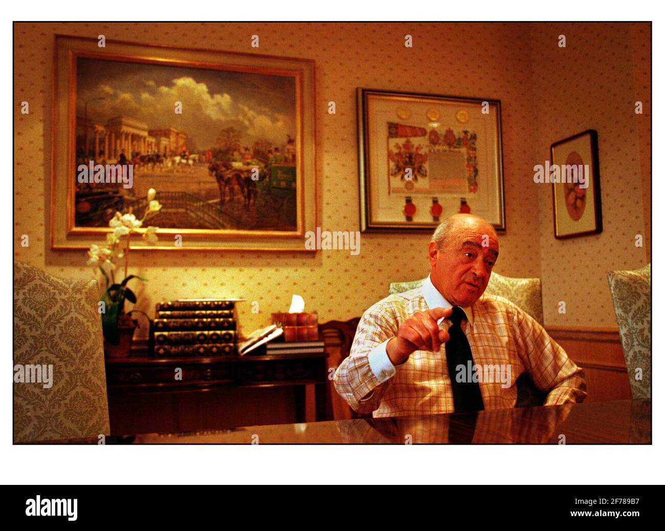 Mohamed Al Fayed janvier 2000 Banque D'Images