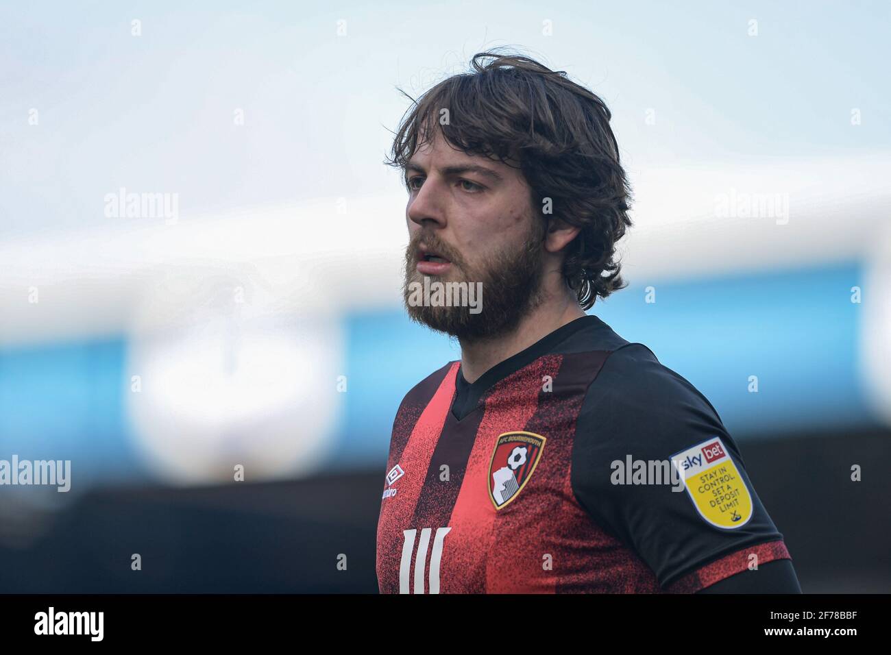 Blackburn, Royaume-Uni. 05 avril 2021. Ben Pearson #22 de Bournemouth en action pendant le match à Blackburn, Royaume-Uni le 4/5/2021. (Photo de Simon Whitehead/News Images/Sipa USA) crédit: SIPA USA/Alay Live News Banque D'Images