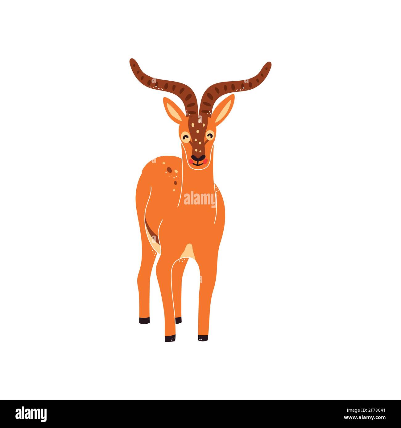Illustration vectorielle d'une gazelle, antilope sur fond blanc isolé. Illustration de Vecteur
