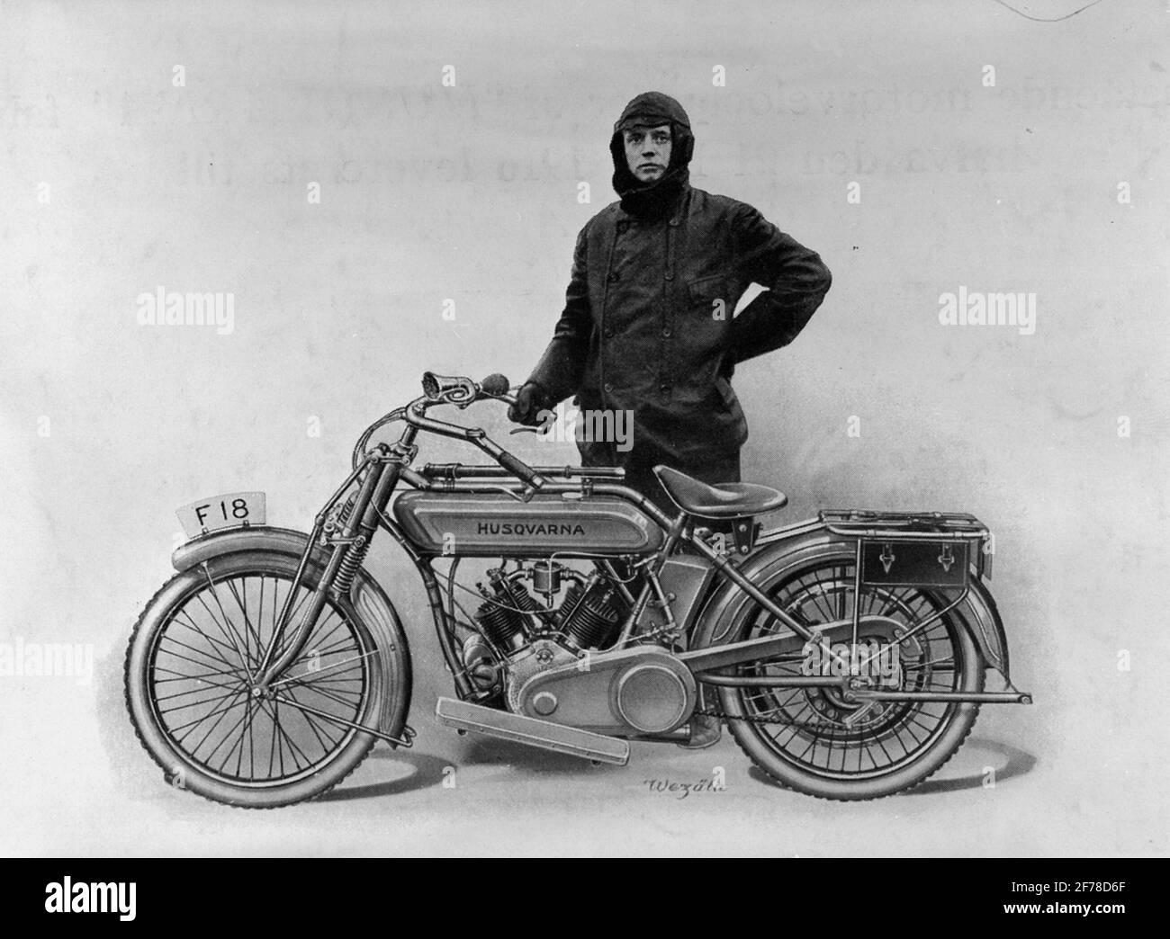 Moto Husqvarna avec chauffeurs. Banque D'Images