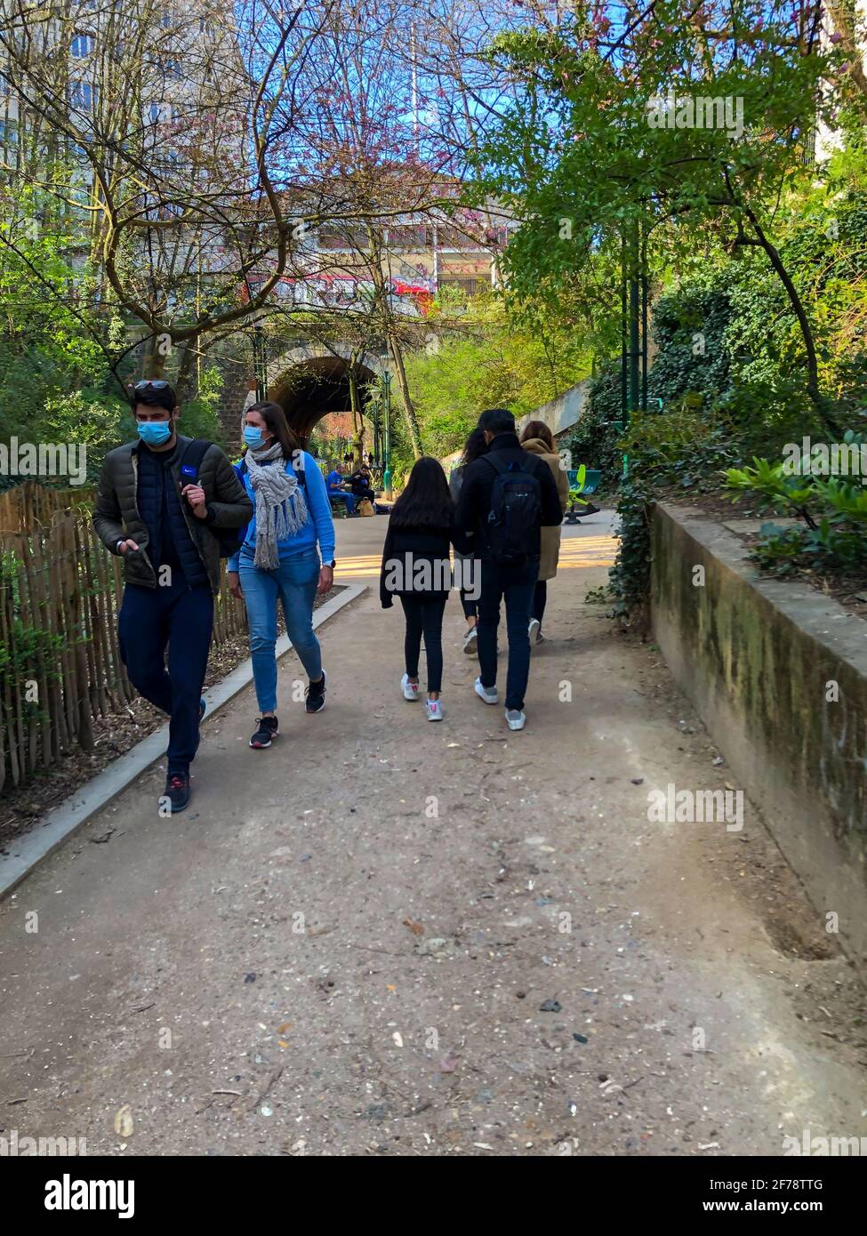 Paris, France, groupes de personnes à pied dans le Parc urbain, Promenade Plantée, ville de paris nature Banque D'Images