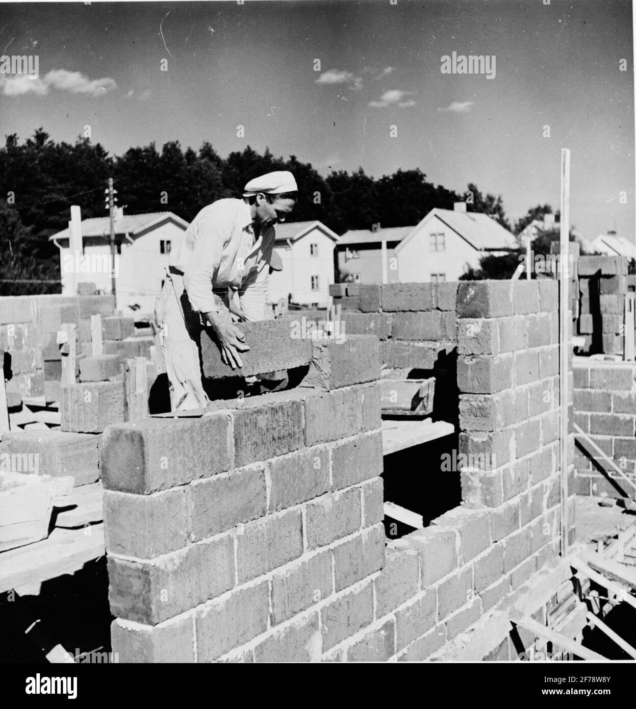 Maçonnerie légère. À Årsta à Stockholm. Banque D'Images