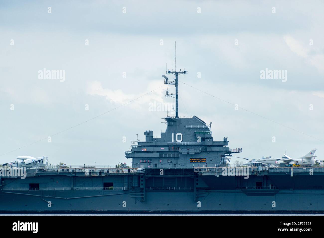 Le pont de l'USS Yorktown Banque D'Images