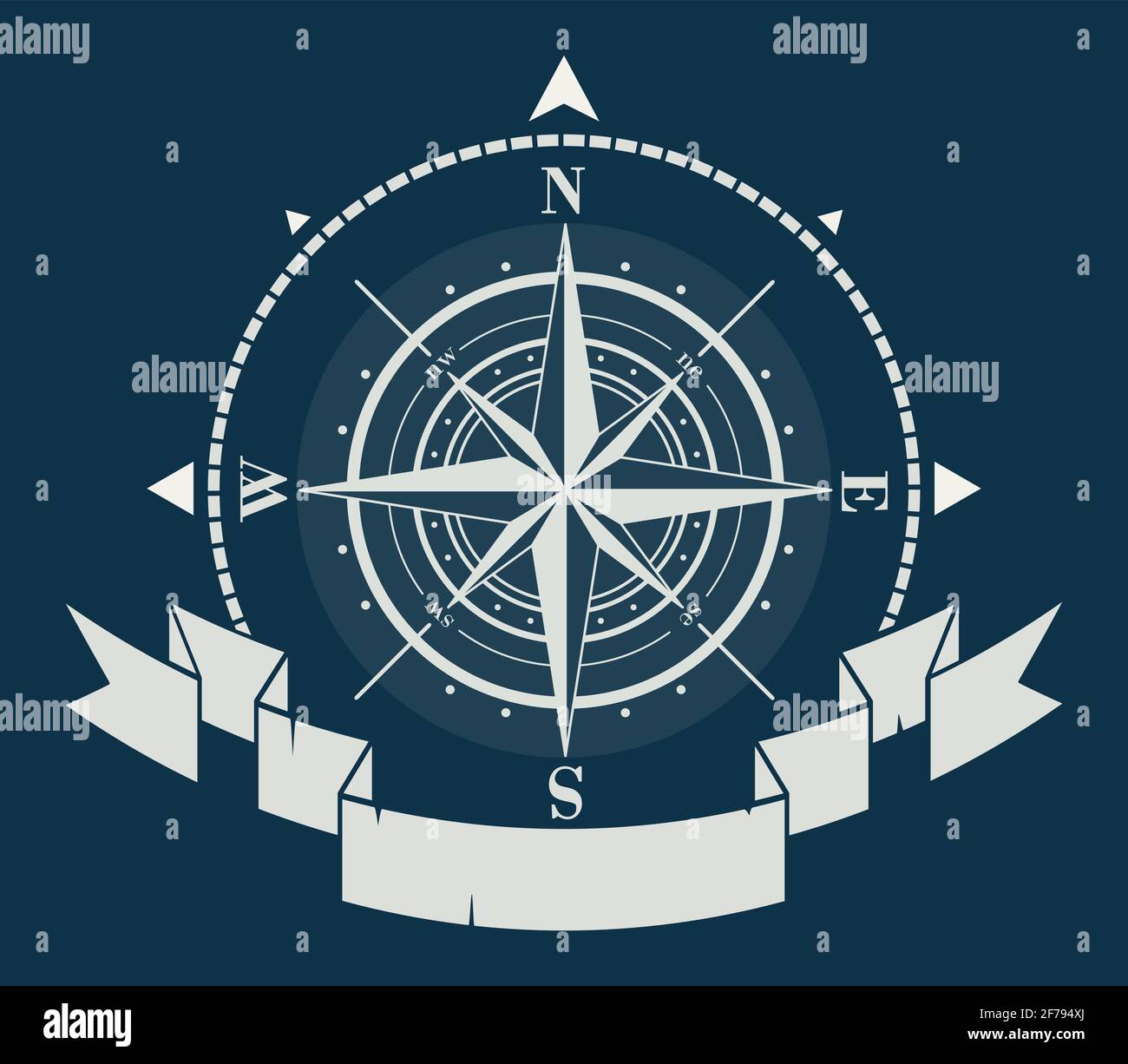 Logo de l'entreprise avec windrose ou Compass rose Illustration de Vecteur
