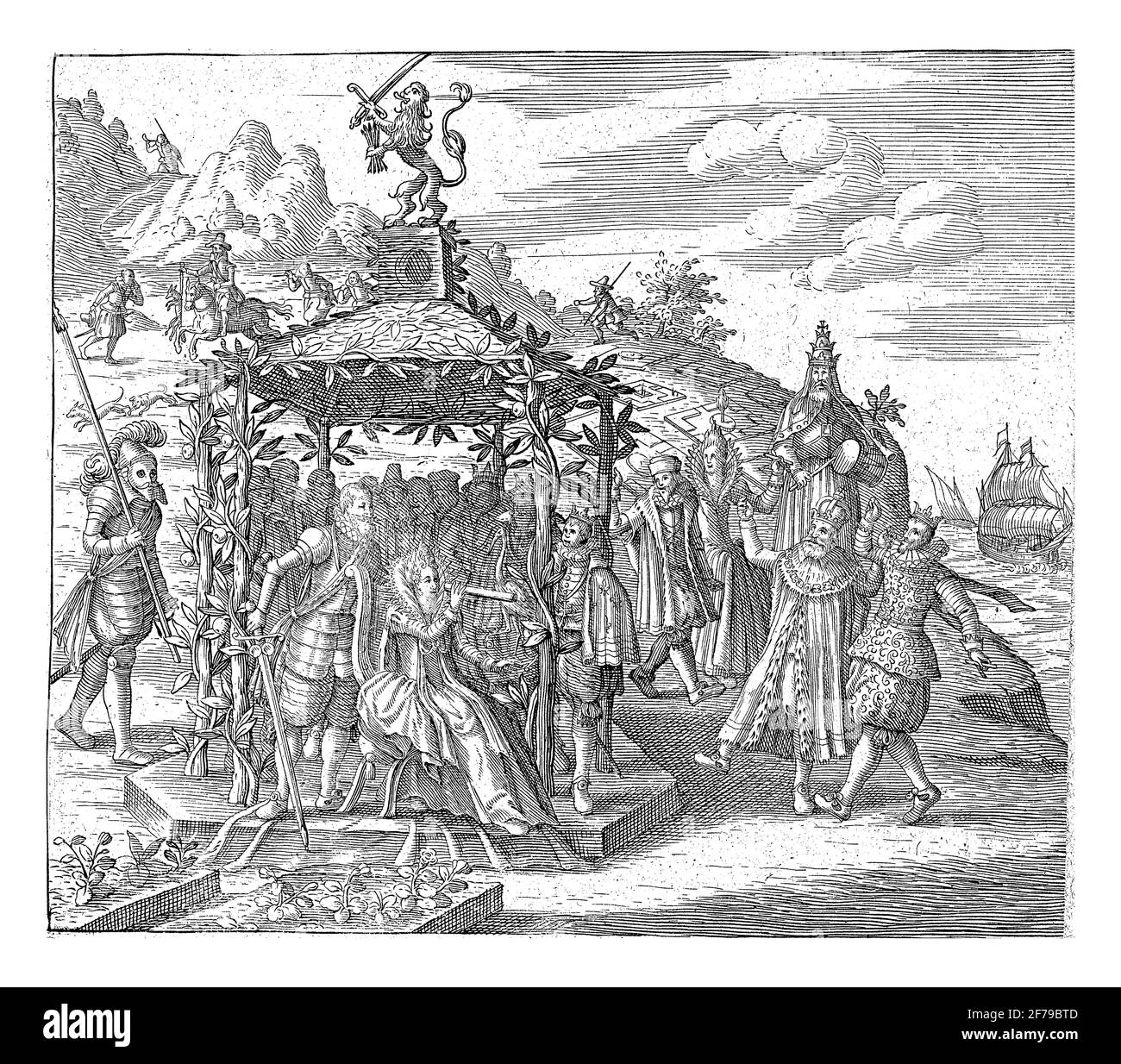 Page de titre de la brochure Ghy Patriotten, gravure ancienne. Banque D'Images