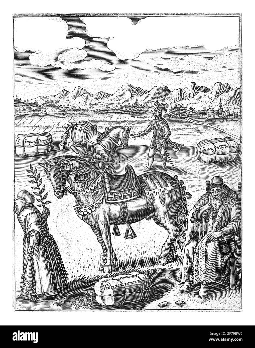 Page de titre de la brochure, gravure ancienne. Banque D'Images