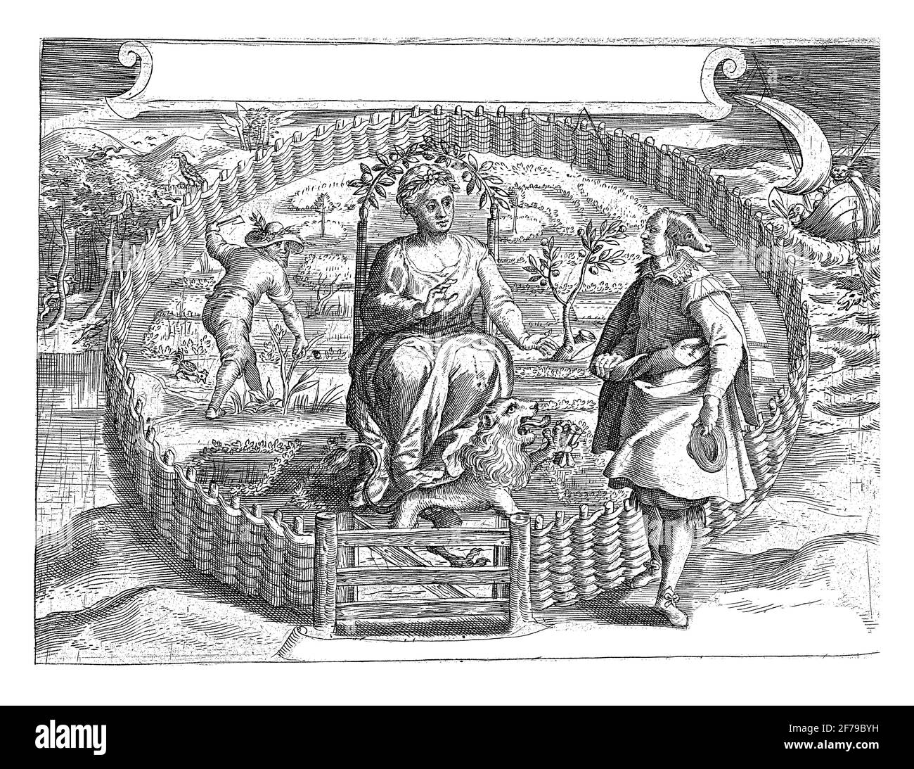Page de titre de la brochure, gravure ancienne. Banque D'Images