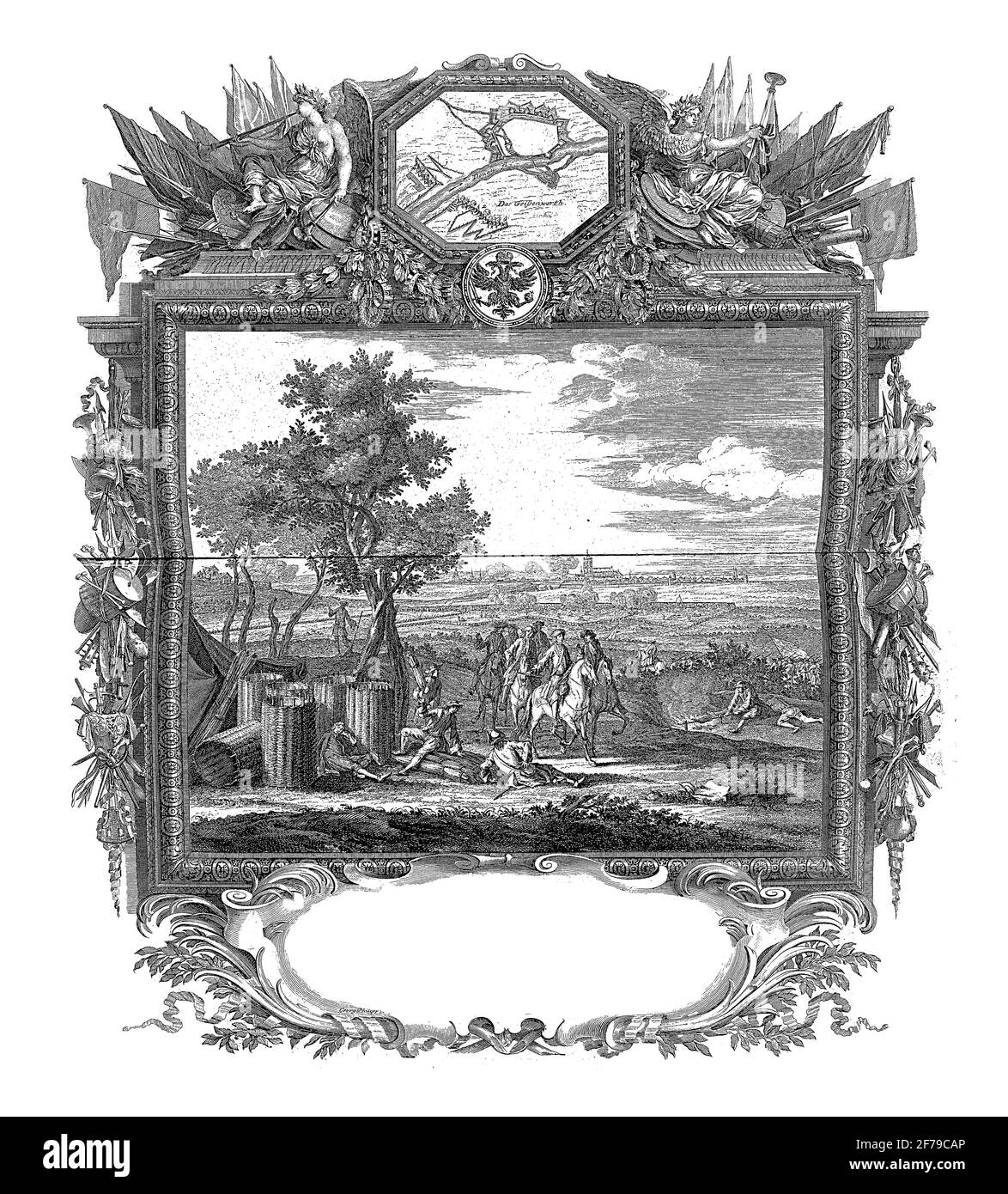 Capture d'Ulm, 1704, gravure ancienne. Banque D'Images