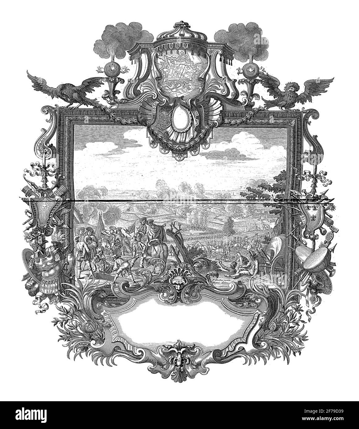 Capture d'aire, 1710, gravure ancienne. Banque D'Images