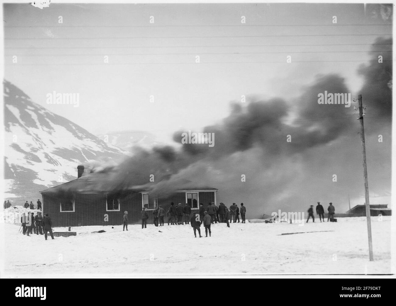 Le raisin sueur sur les montagnes de dentelle. Menace de feu dans la société en 1919. Banque D'Images
