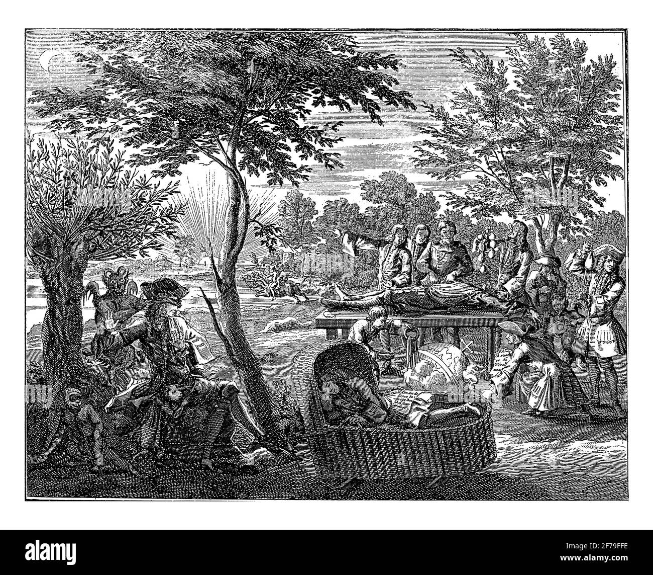 Anatomie du commerce du vent de 1720, gravure ancienne. Banque D'Images Anatomie du commerce du vent de 1720, gravure ancienne. Banque D'Images
