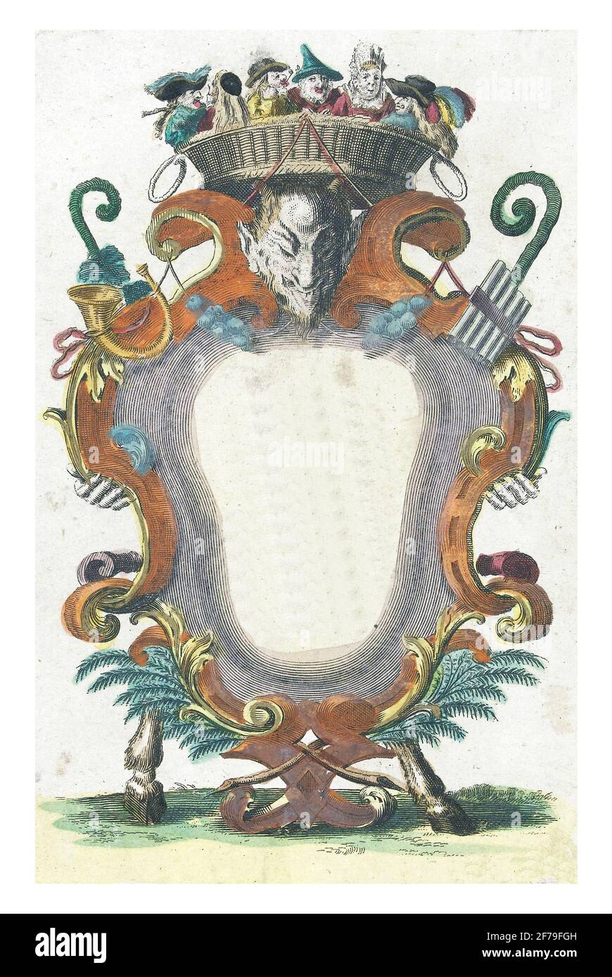 Titre imprimé de la série: Il Callotto resurcitato oder Neu eingerichtes Zwerchen Cabinet, gravure vintage. Banque D'Images