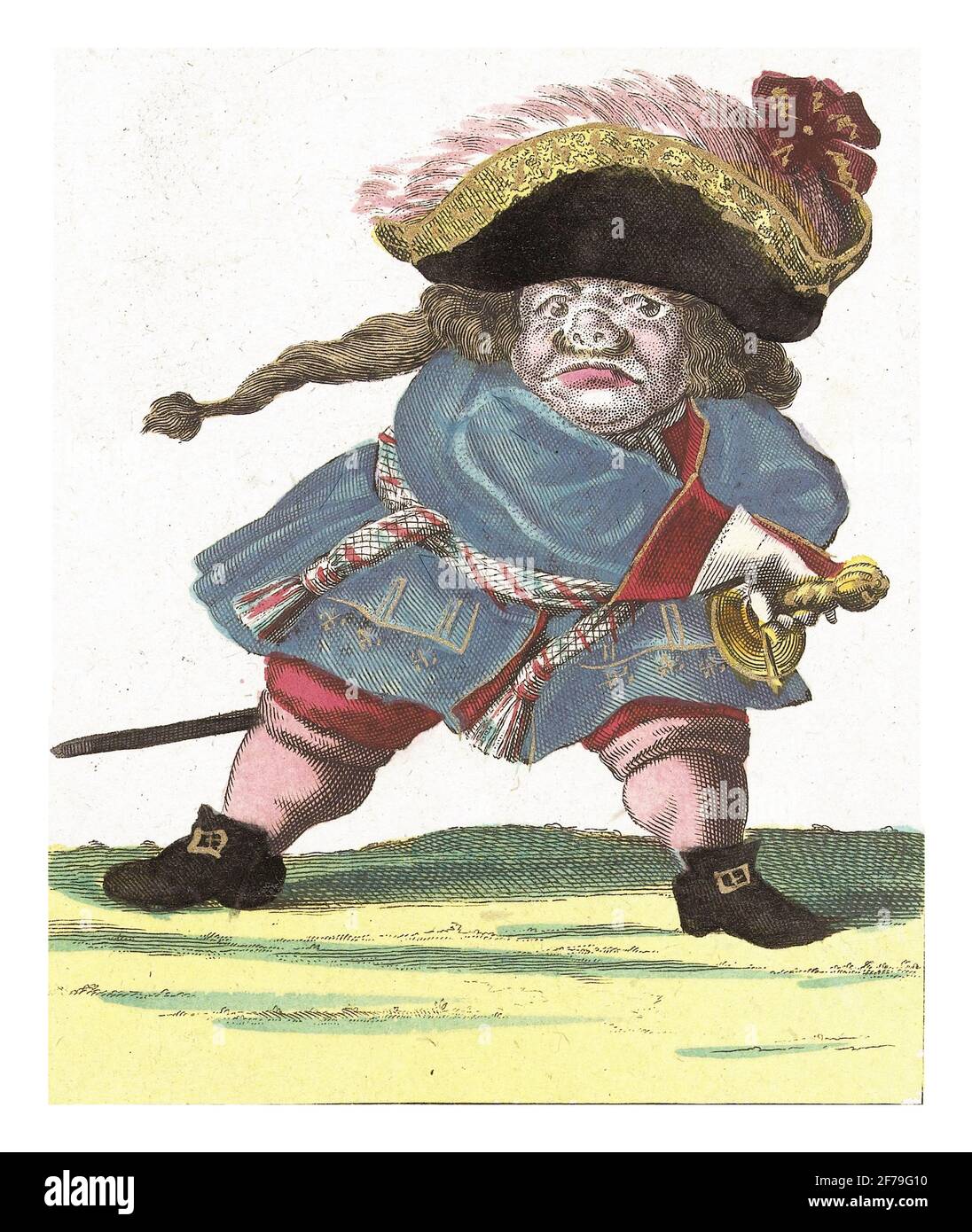 Le nain français Don Luis, gravure vintage. Banque D'Images Le nain français Don Luis, gravure vintage. Banque D'Images