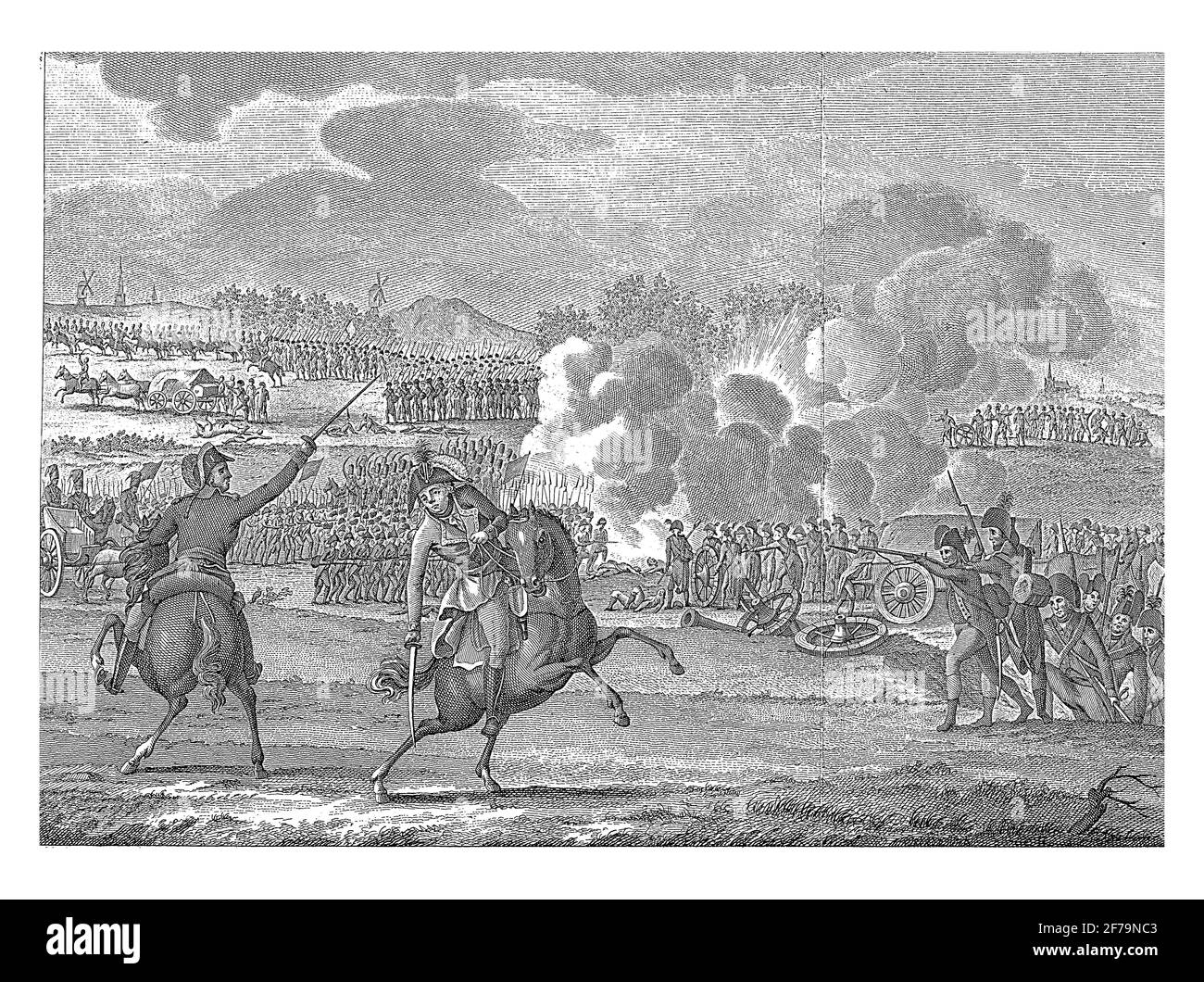 Le prince Frederik a été blessé à Wervik, gravure d'époque. Banque D'Images