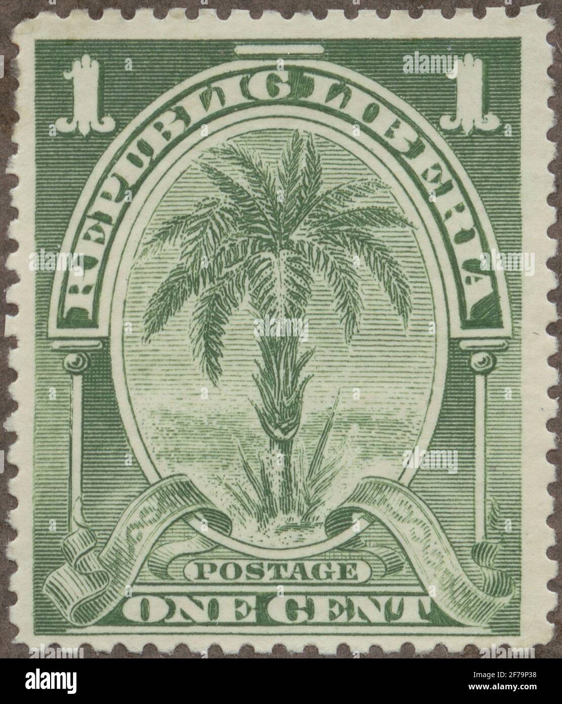 Timbre du poste de philatéliste de Gösta Bodman, commencé en 1950.le timbre du Libéria, 1900. Motions de DadelPalm. Banque D'Images