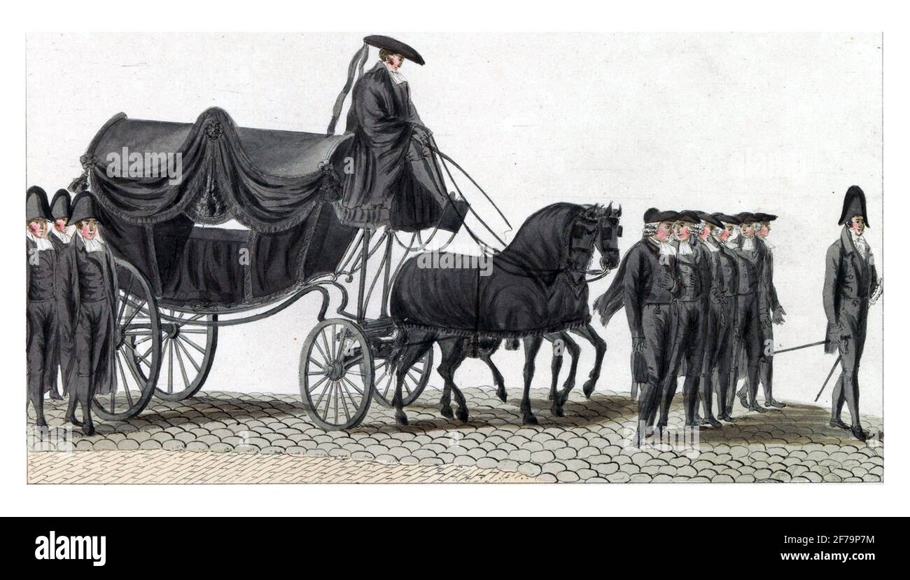 Enterrement à Amsterdam, gravure ancienne. Banque D'Images