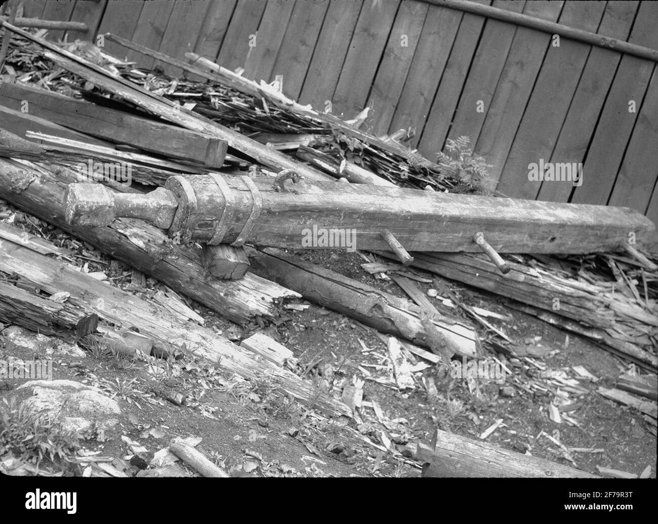 Ironworks. Amortisseur à cale, utiliser des aiguilles sur roues dans les roues à eau. Banque D'Images