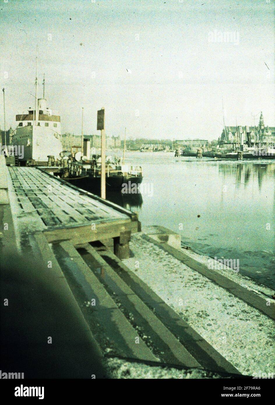 AGFA autochrome. Le bateau Kastellholm. Au premier plan du quartier de Stockholm. Photographié à 13.00. Avec F / 9, 7 sec. Overexp. Banque D'Images