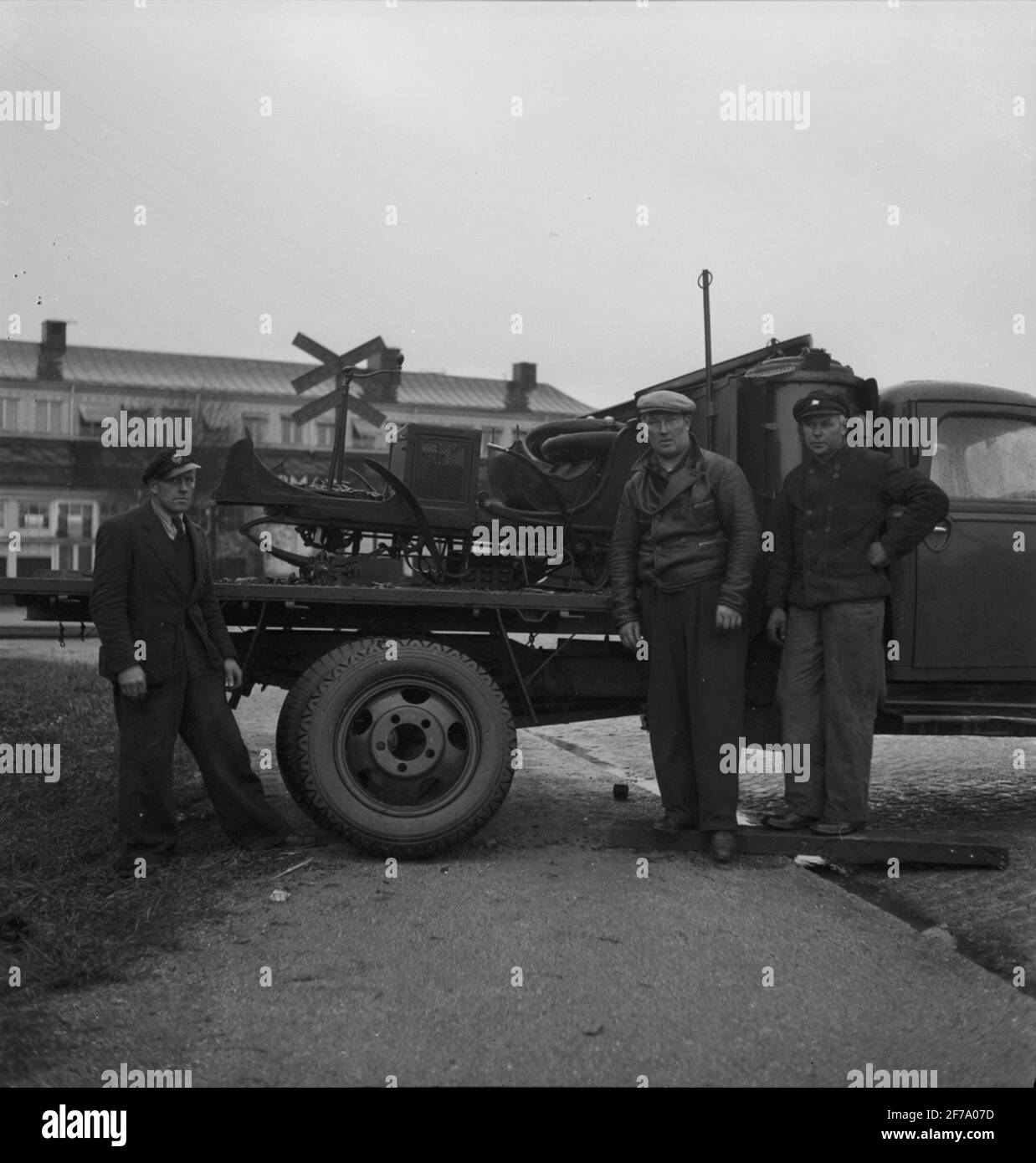 Chariot d'atelier Södertälje n° 16, 1903, à l'arrivée au Musée technique, octobre 1941. Banque D'Images