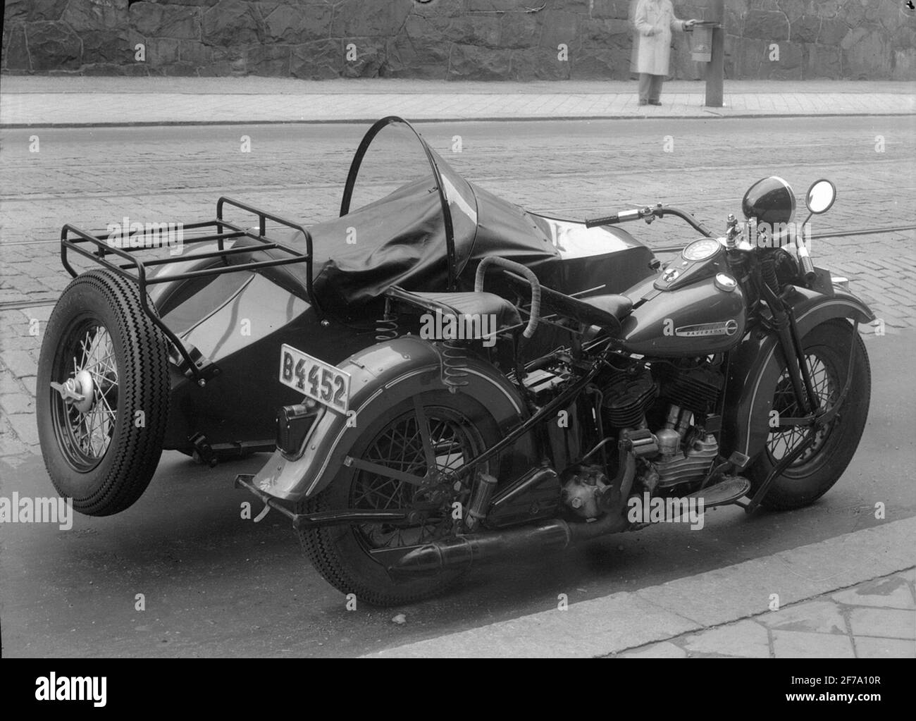 Harley Davidson. 74 pouces cubes (1200cc)sidventil, 1947 års modell. Banque D'Images
