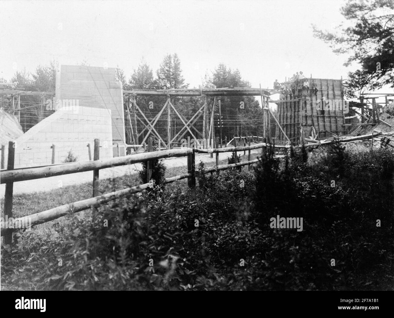 Constructeur : entrepreneur de la société de construction, Stockholm. Port routier au rayonnage, printemps 1912. Banque D'Images