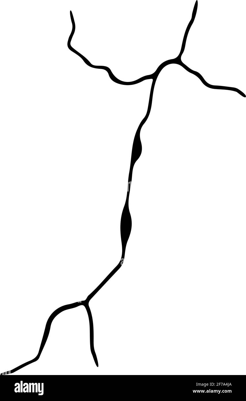 Fissure de Kintsugi. Tremblement de terre et fissures de terre, effet de trou, craquelure et texture endommagée. Les illustrations vectorielles peuvent être utilisées pour les décorations kintsugi Illustration de Vecteur