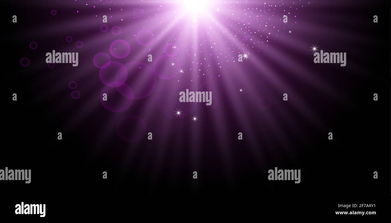 Spot Putple. Éclairage lumineux avec spots de la scène sur fond transparent. Illustration de Vecteur